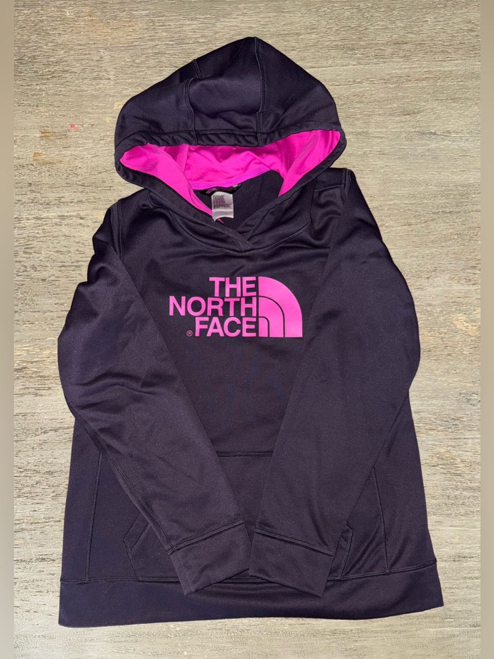The North Face women’s ' Purple Pullover Hoodie with Pink Logo, size L - Picture 3 of 7